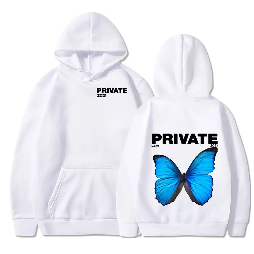 Private Butterfly Explosion Print Hoodies Fashion Streetwear Sweatshirt Oversized Hoodie For Men Tracksuit Women Pullover Hoody