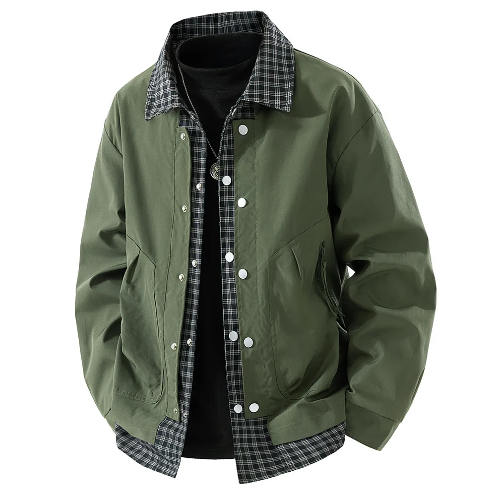 Men's Spring Autumn Outdoor High Quality Fake Two piece Windproof Breathable Jacket Comfortable Multi functional Trendy Coat