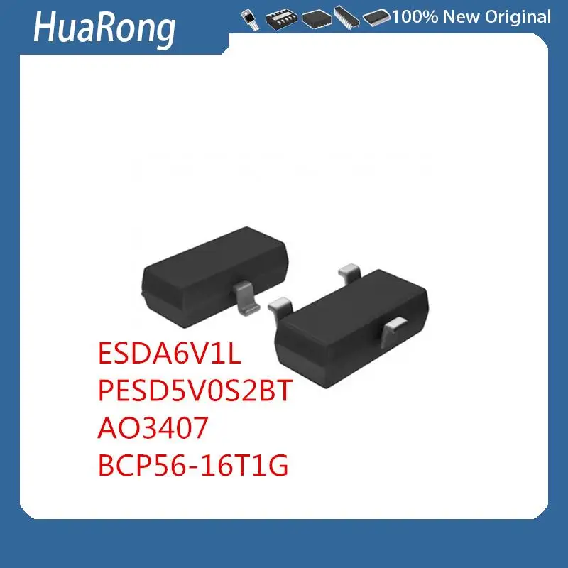 20Pcs/Lot   ESDA6V1L EL61    PESD5V0S2BT  AO3407   BCP56-16T1G   SOT-23