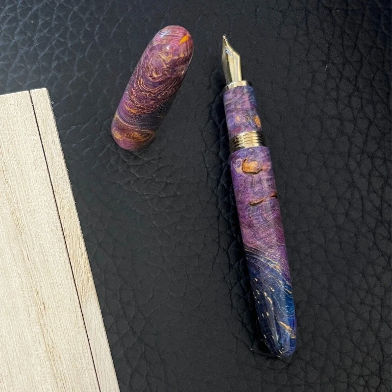 JOWO Tip Natural Solid Wood Fountain Pen Long Knife 1.0 Nib High End Gifts for Students To Practice Calligraphy and Stationery