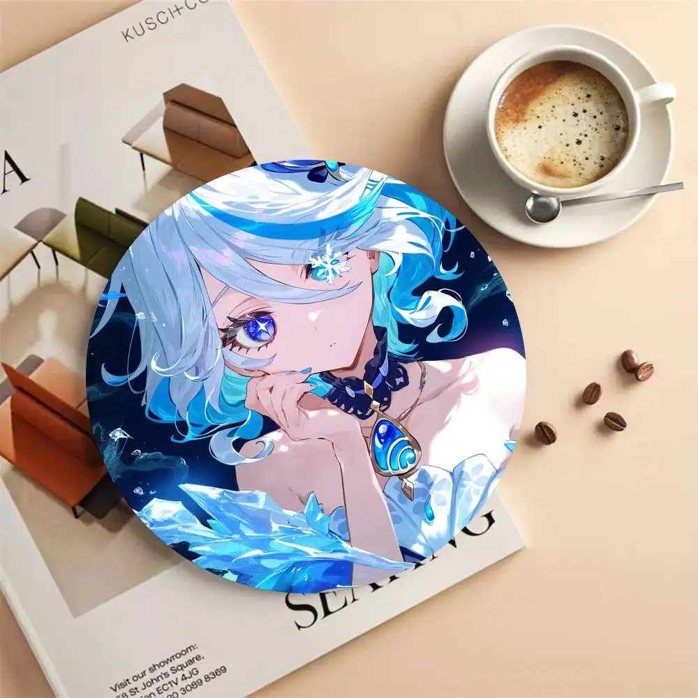 Game Furina Genshin Impact Coaster Non-Slip Heat-Resistant Fun Dining Table Decoration Cafe Restaurant Gifts