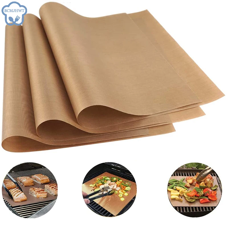 Baking Mat Sheet 40*60cm or 30*40cm Reusable Non-Stick Oil-Proof Baking Paper Heat-Resistant Oven Liner Sheet BBQ Pad 1/5/10 Pcs