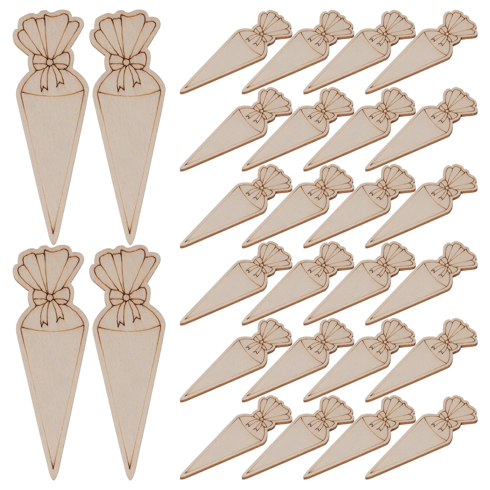 

50pcs Graffiti Wood Chips Abstract Shape Slices Miniature Crafting Beige Embellishments DIY Wood Material Safe Practical Oil
