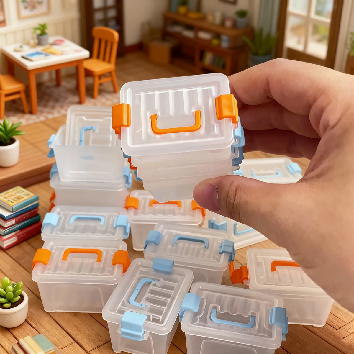 5/10pcs Mini Storage Boxes, Dollhouse Storage Box, Miniature Warehouse Scene DIY, Photography Props, Miniature Decoration