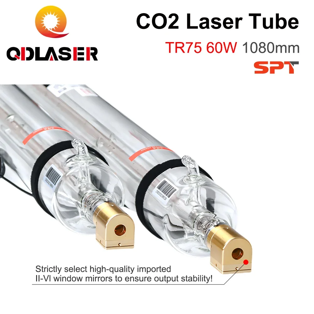 Imagem -03 - Tubo do Laser do Co2 de Qdlaser Gravura e Máquina de Corte Co2 Tr75 Comprimento 1080 mm Diâmetro 80 mm 6075w Co2