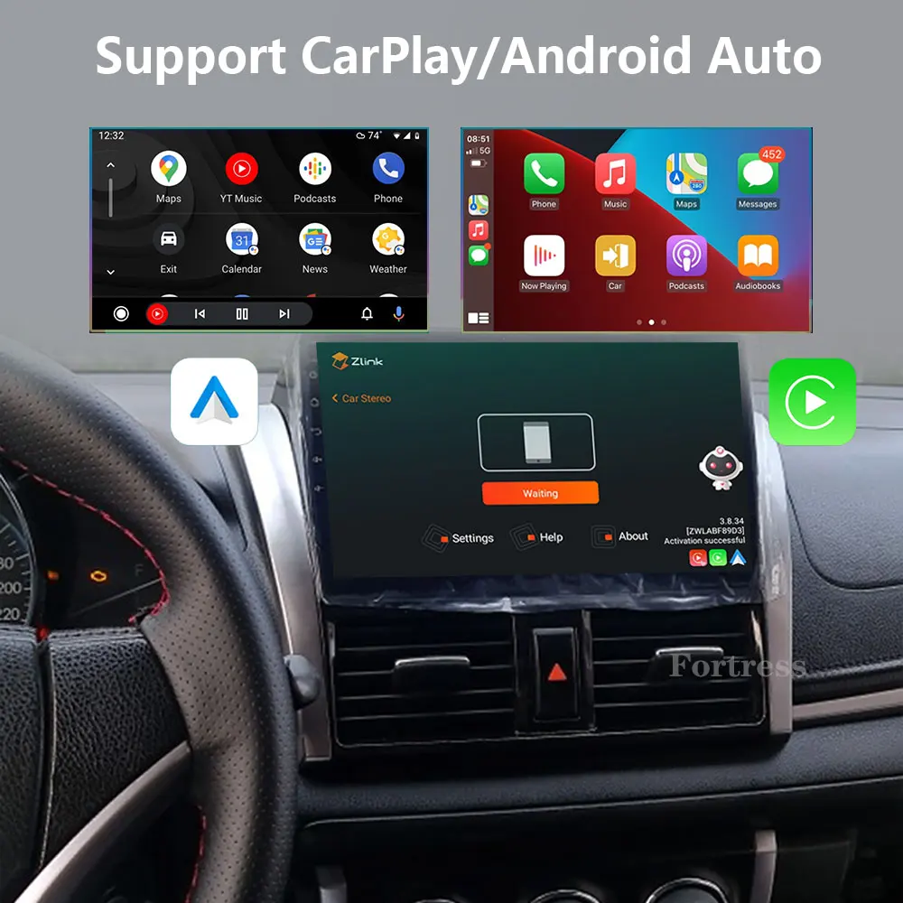 For TOYOTA VIOS GEN 3 Yaris 2013 - 2016 Car Radio Android Automotive Multimedia Player Navigation GPS Carplay Screen Auto Stereo