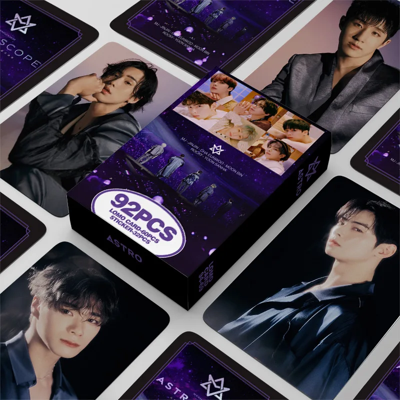 

92Pcs/Set Astro Idol Lomo Cards New Album Photocards High Quality Printd Idol Photo Cards EUNWOO MoonBin MJ Rocky Fans Gifts