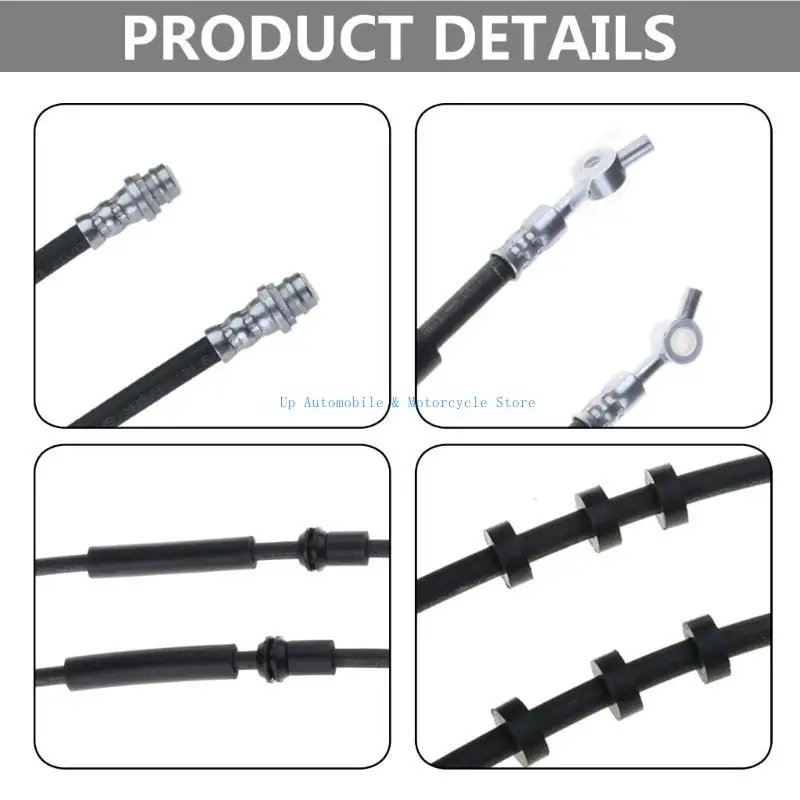 

270E 2Pcs Rubber Brake Hose Front Brake Hose Replacement Auto Accessory LR095287