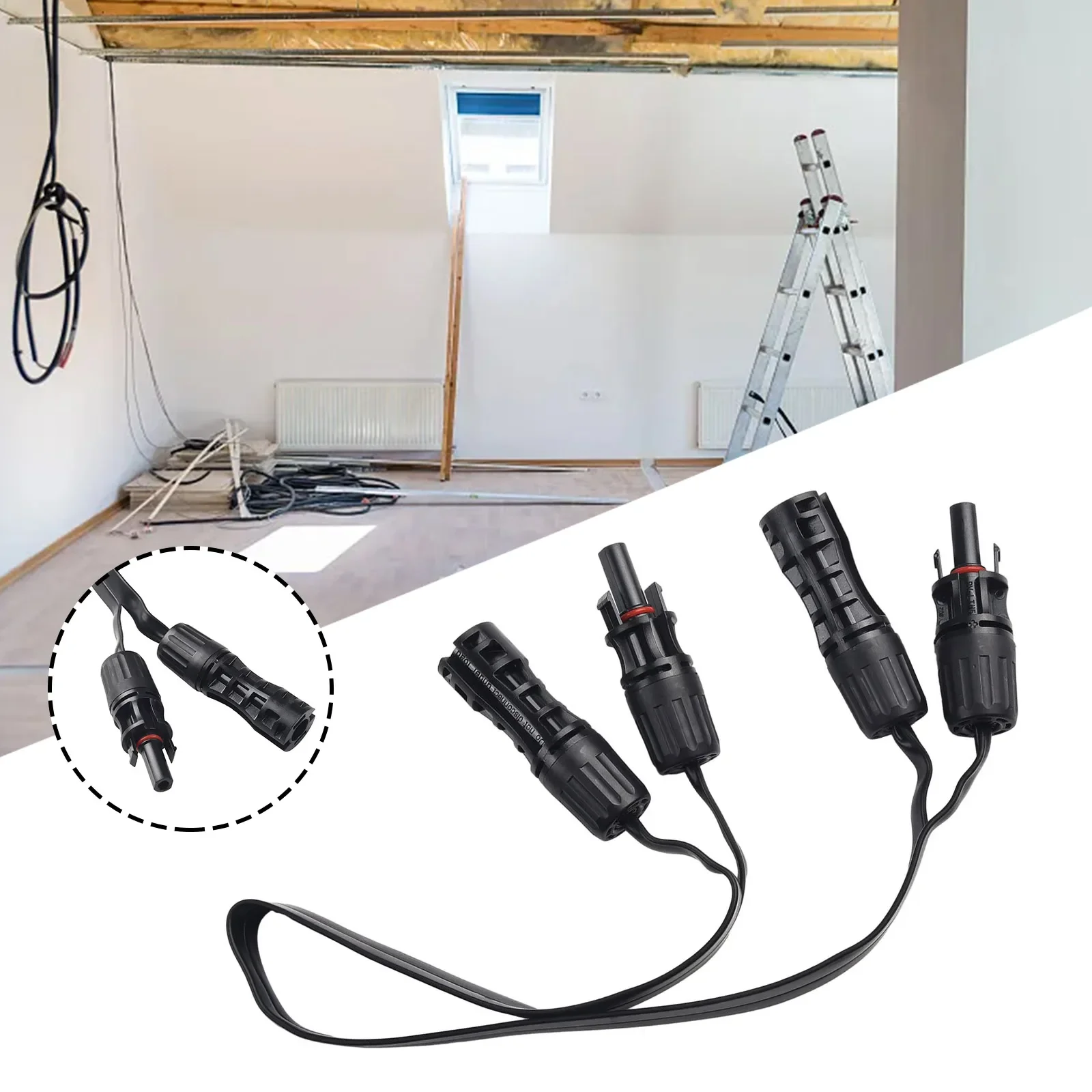 

1 Pair Solar Photovoltaic Cable Flat Flexible Wire Solar Panel Connector Adapter 0.5m 1KV Bendable Extension Cable Accessories