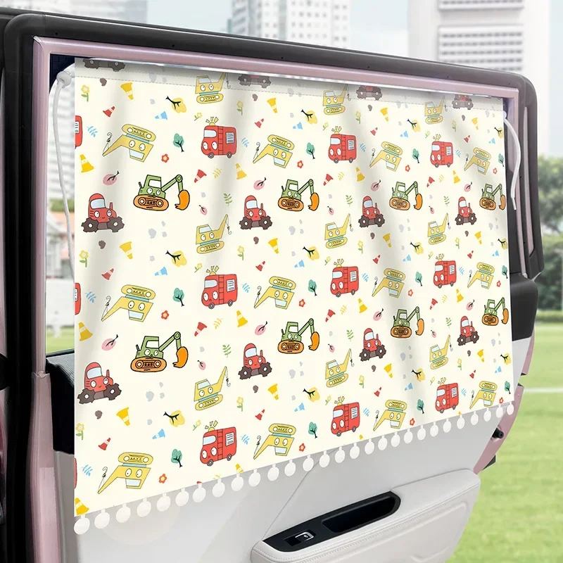 Universal Car Sun Shade Cover UV Protect Curtain Side Window Sunshade Cover Suction Cup Style Interior Sunshade Board