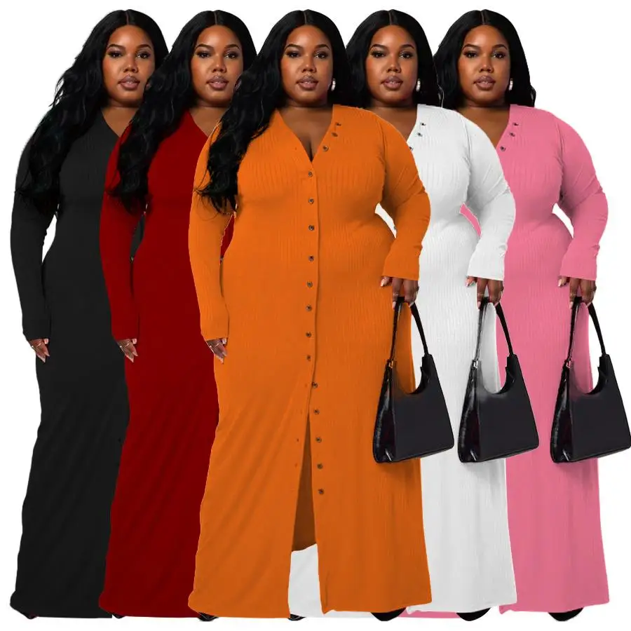 

Oversized Women's Dr with Slit Pattern Ciwalk Long Sve A-Line Gown Side Zipper Closure Winter Collection plus Size