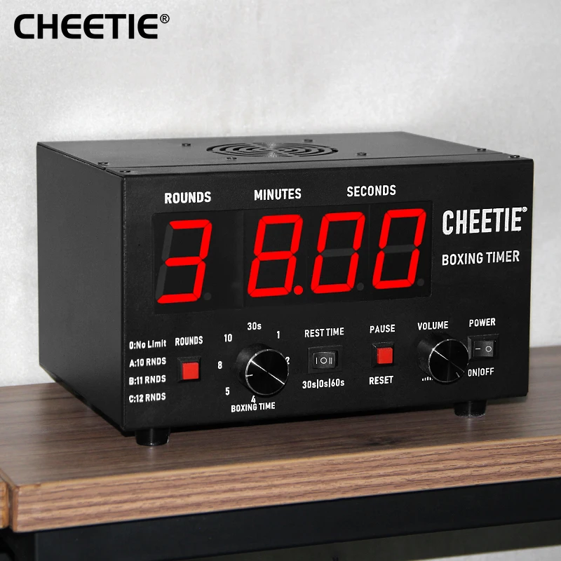CHEETIE CP40 LED MMA الفاصل الزمني الرقمي التدريب مؤقت دائري الصالة الرياضية ساعة حائط العد التنازلي الملاكمة الموقت مع الجرس بصوت عال