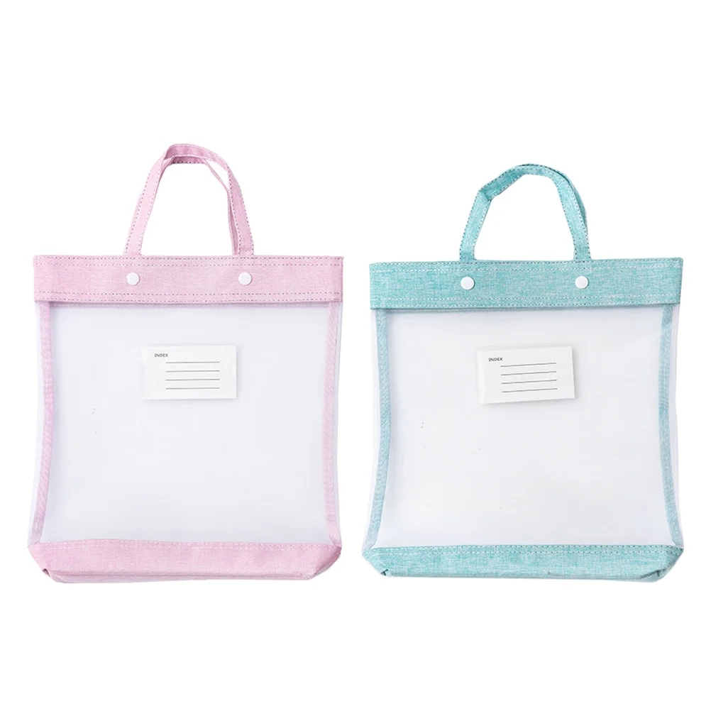 

2Pcs Document Folder File Organizer Snap Button Portable Handheld Document Bags File Holders for Office and School