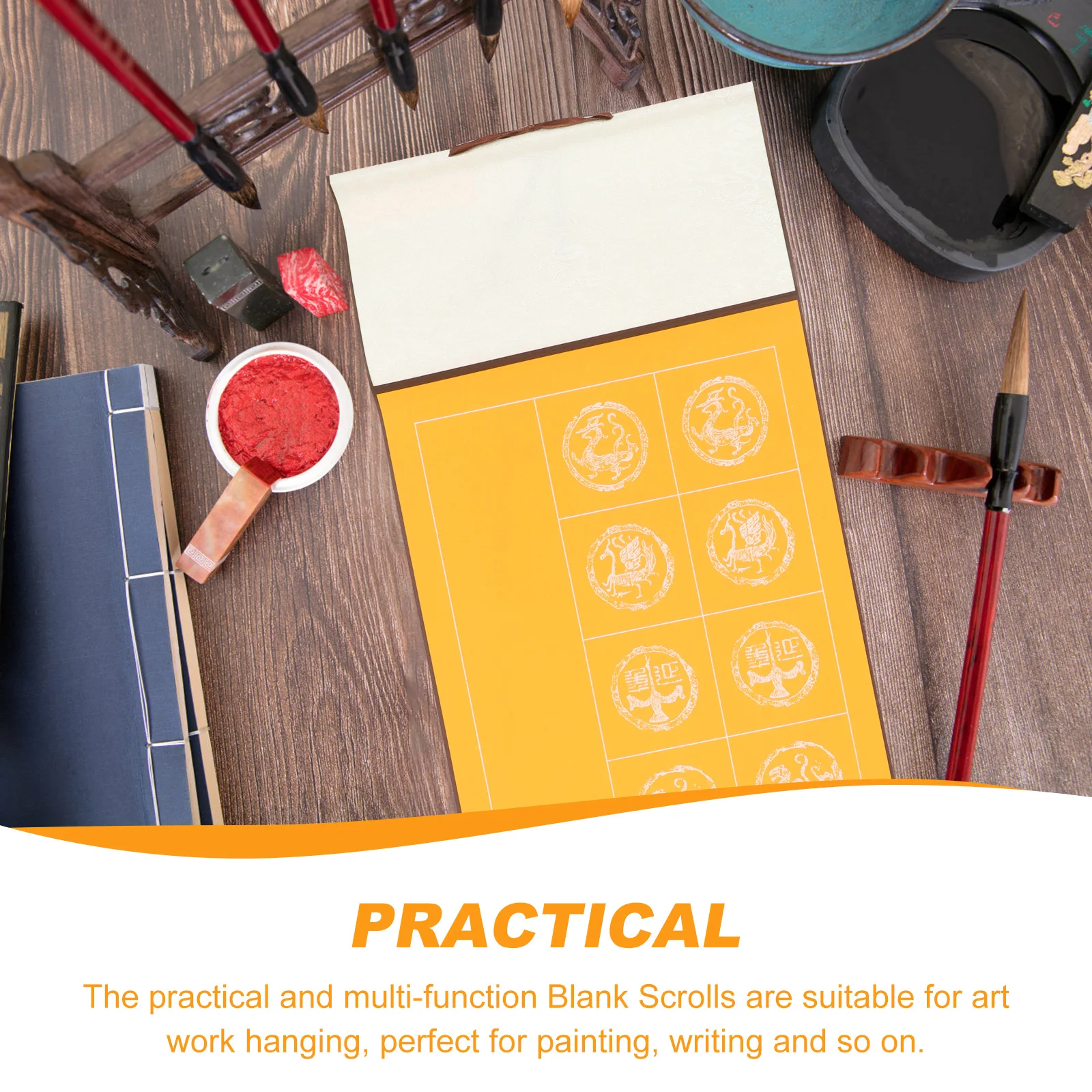 Blank Hanging Scroll Paper for Chinese Calligraphy Painting Xuan Paper Roll Lightweight Storage Box Included Wall Art Decor Home