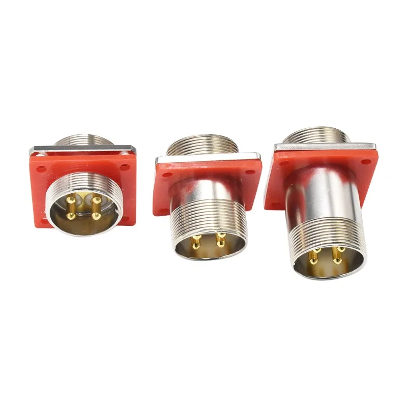 MX23 Hermetic Sealed Circular Connector Glass Sintered Stainless Steel Vacuum Aviation Plug 4/8/12/19 Pin Flange Socket