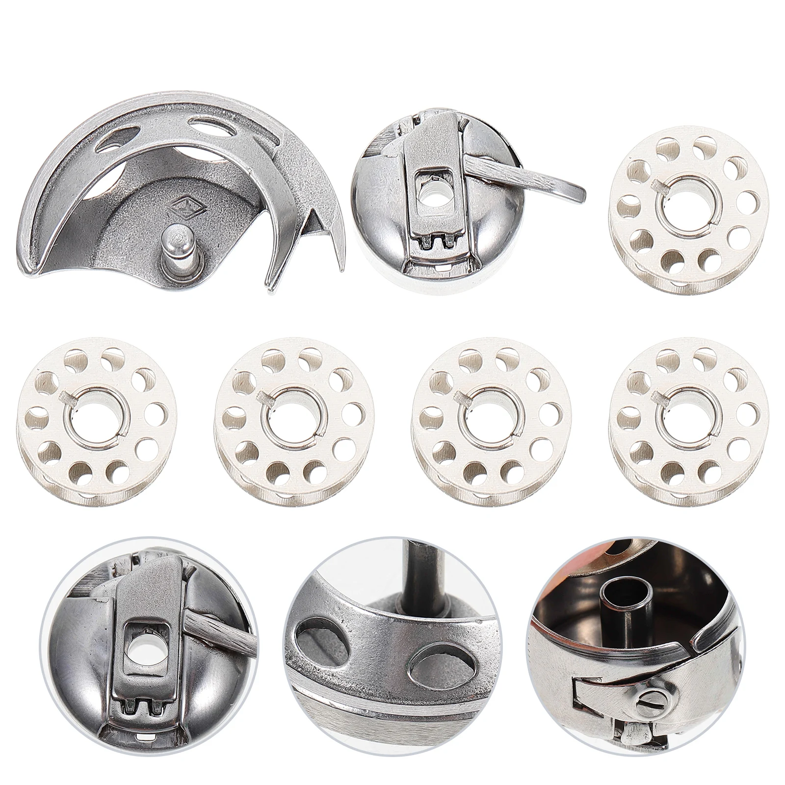 

Stainless Steel Bobbin Case Sewing Machine Accessories Smooth Surface Household Bobbins Professional Kit Portable Storage