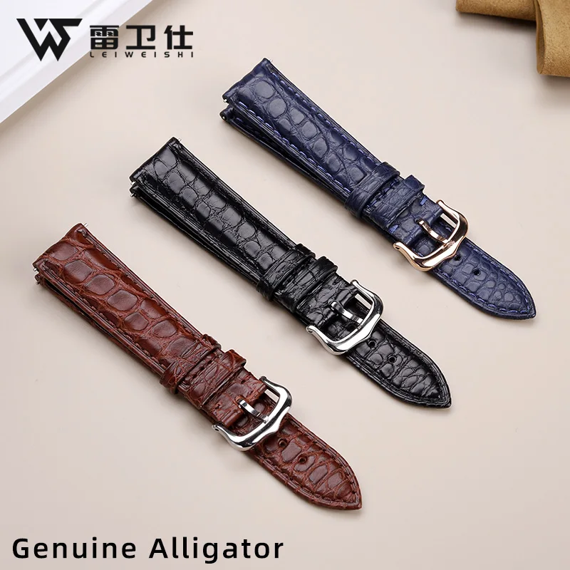 20mm 22mm 23mm Per cinturino in coccodrillo Cartier Carro armato in vera pelle Chiave singola London calibo Bracciale da uomo Nero Marrone blu cinturino