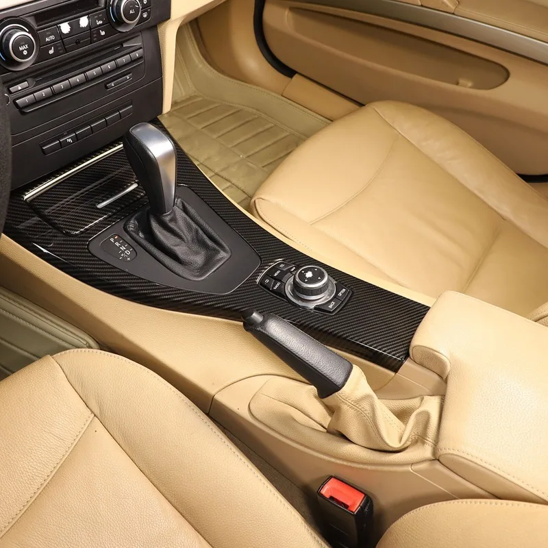 

For BMW 3 Series E90 2005-2012 ABS Carbon Fiber Car Central control gear shift panel Trim Sticker Interior Kit Car Accessories