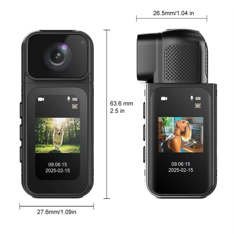 

Sport Camera Bike Camera 2.7K High-definition Thumb Camera 180° Rotating DV Lens Magnetic Moving Photos and Videoes