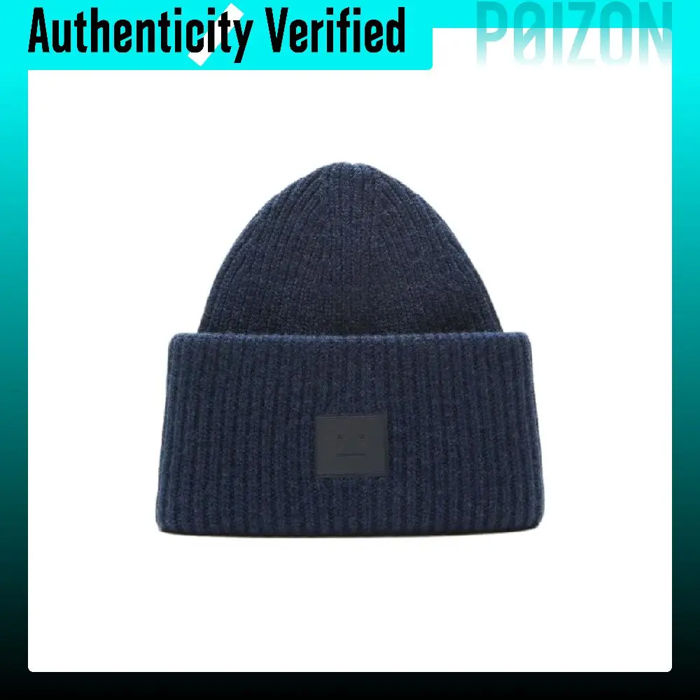 Acne Studios Wool Beanies Unisex Marine Blue Mixed Color C40448-AHE