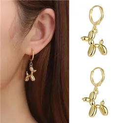 Cute Balloon Dog Pendant Dangle Earrings for Women Metal Style Cute Animal Hoop Earring Fashion Jewelry Wedding Party Gifts