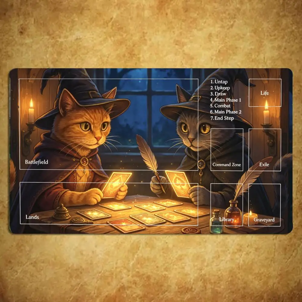 Vintage Forest Game Playmat Mouse Pad Desk Decor Non Slip Rubber Large Desk for Tabletop Game Lovers