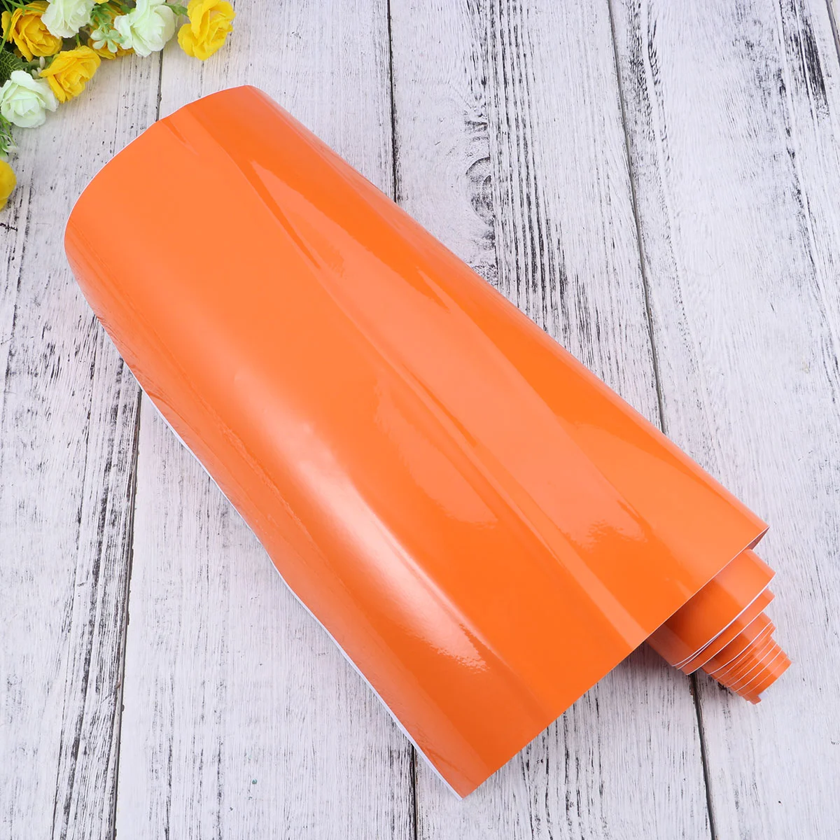 Glossy Vinyl Film Gloss Glossy Car Wrap Foil Sticker with Air Bubble Free Motorcycle Car Wrapping(Bright Orange)