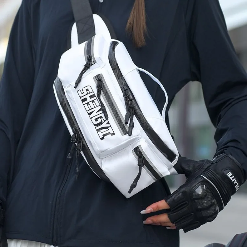 

Мотоциклетная поясная сумка-рюкзак на грудь, светоотражающая, водонепроницаемая и дышащая, всесезонная, для езды на велосипеде, через плечо