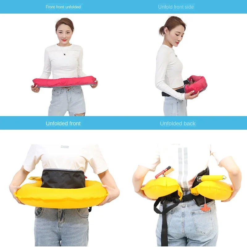 Fishing Waist Belt Type Safety Life Jacket Men  Automatic Inflatable Lifebuoy Portable Fishing Vest for Adult