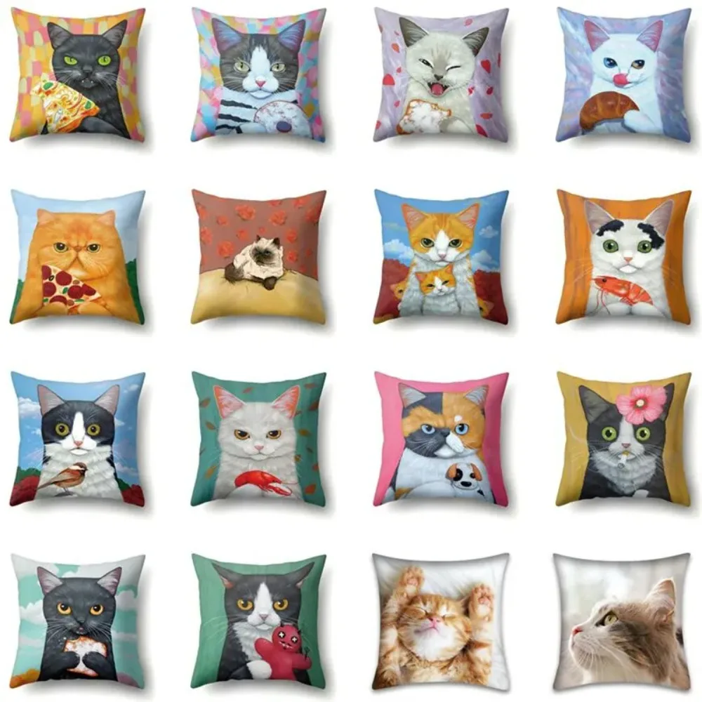 Animal color cat 45x45cm living room cushion sofa bedroom decoration pillow cover  covers decorative  case