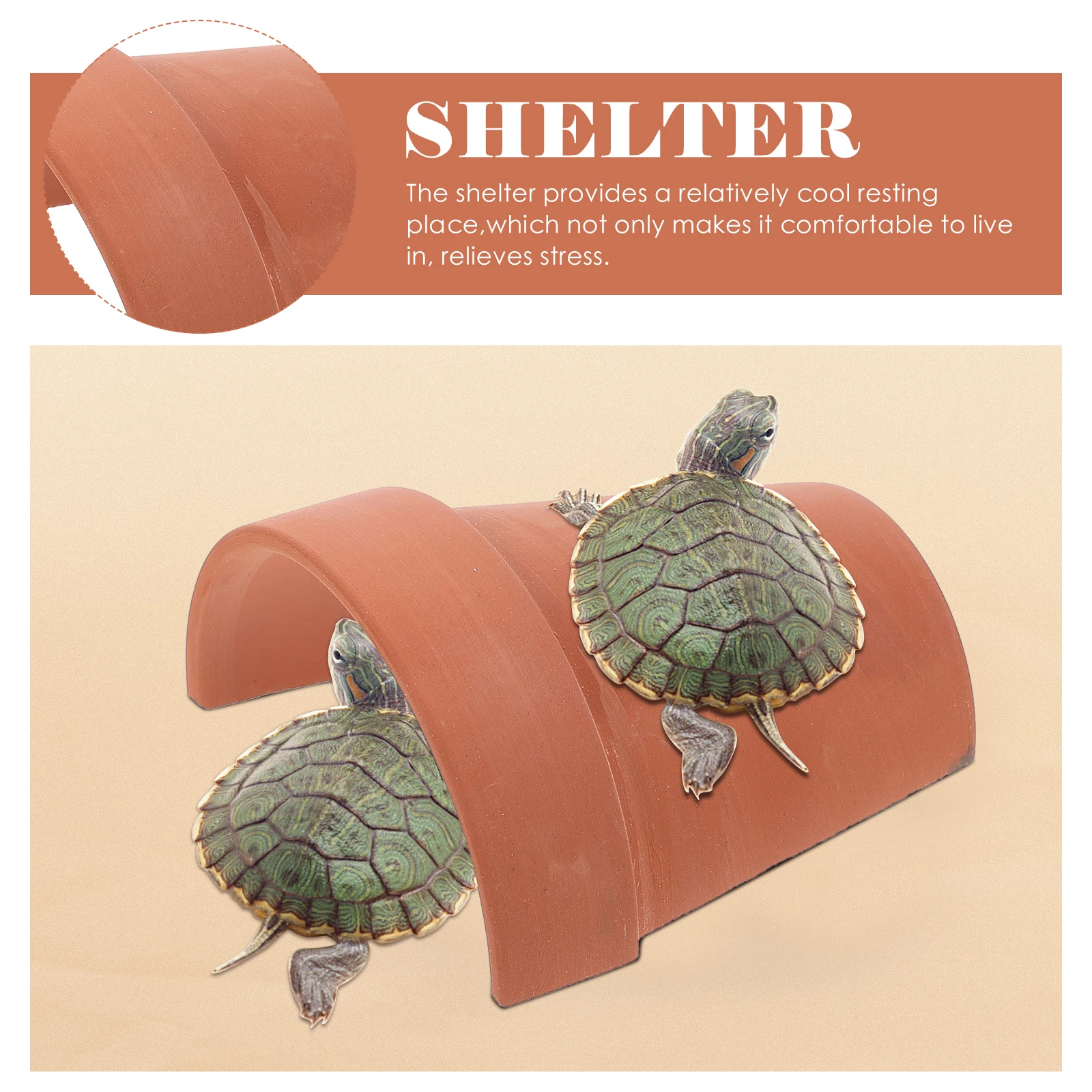 

Tortoise Climbing Platform Brown Natural Reptile Hideout Rest Stand Turtle Habitat Basking Sunning Platform Reptile Shelter