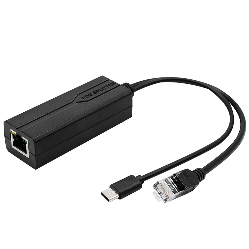 

Gigabit POE Splitter 48V to 5V with Micro USB/Type-C Output 100Mbps/1000Mbps Injector Power Supply for POE Cameras