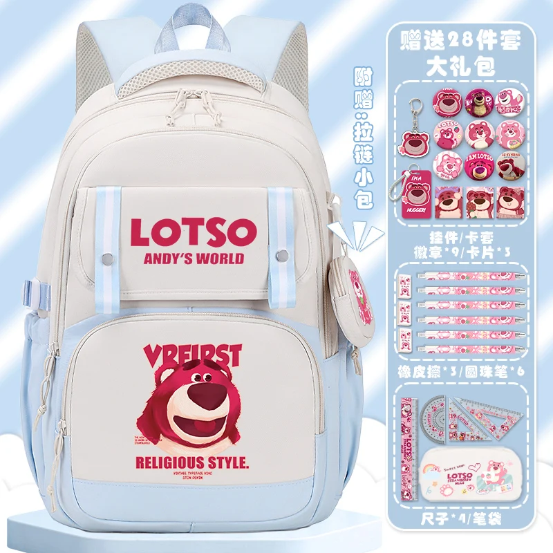 Sanrio Aardbei Beer Kinderen Schooltas Student Anime Grote Capaciteit Rugzak Lichtgewicht Dubbele Schouder Rugzak