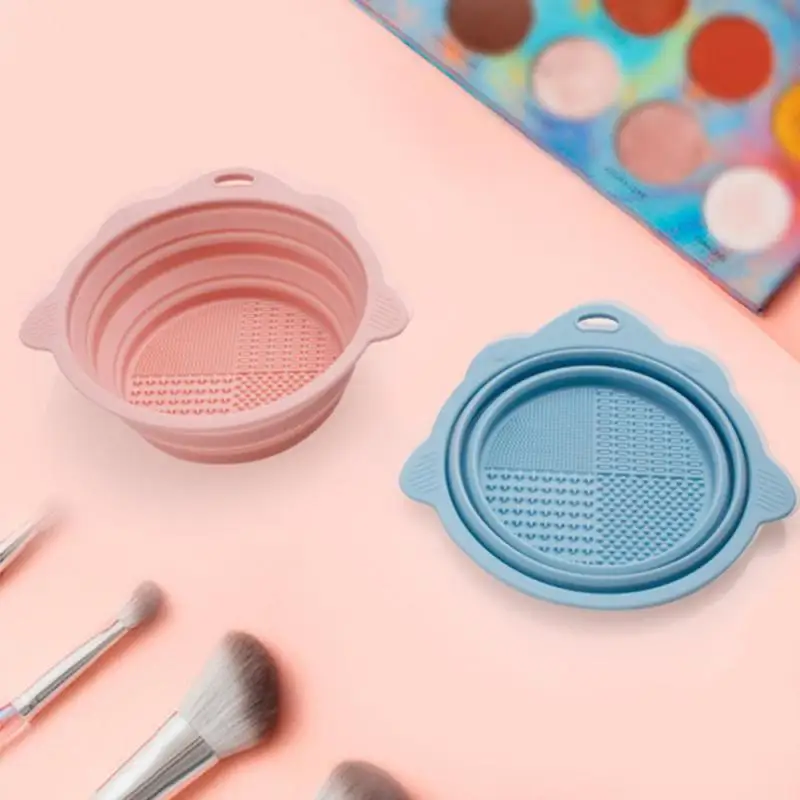 Powder Puff Washer Sponge Storage Artifact 1PCS Silicone Washing Bowl Makeup Brush Cleaning Box Make-up Egg Drying Tool Set