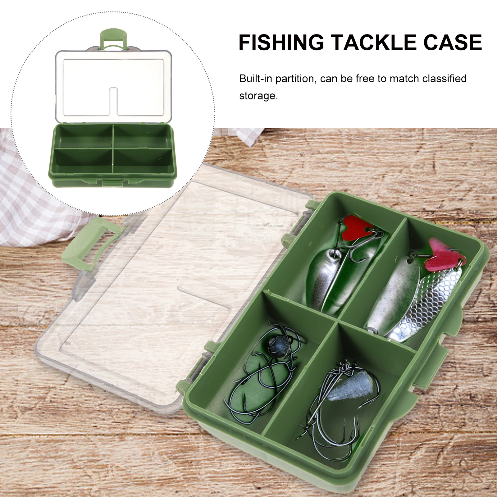 S Pesca 4 compartimentos cebo portátil ganizador contenedor de accesorios resistente al agua solución de almacenamiento duradera