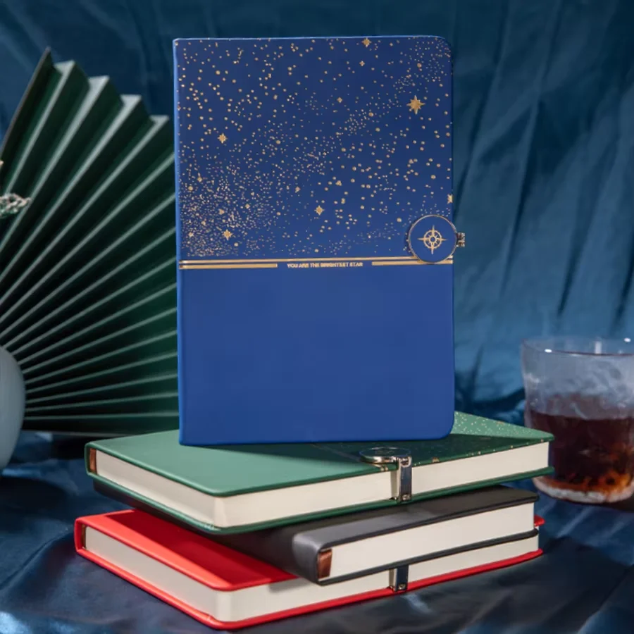 

Personalize Logo Name Starry Sky A5 Notebook Binder 200 Pages Planner Office Beauty Company Business Gift