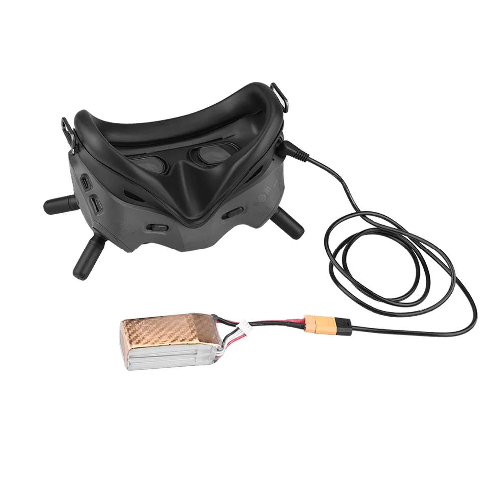 BRDRC XT60 Plug Cabo de alimentação para DJI Avata FPV Goggles V2 Connect Bateria Resistência ao desgaste para DJI FPV Combo Acessório
