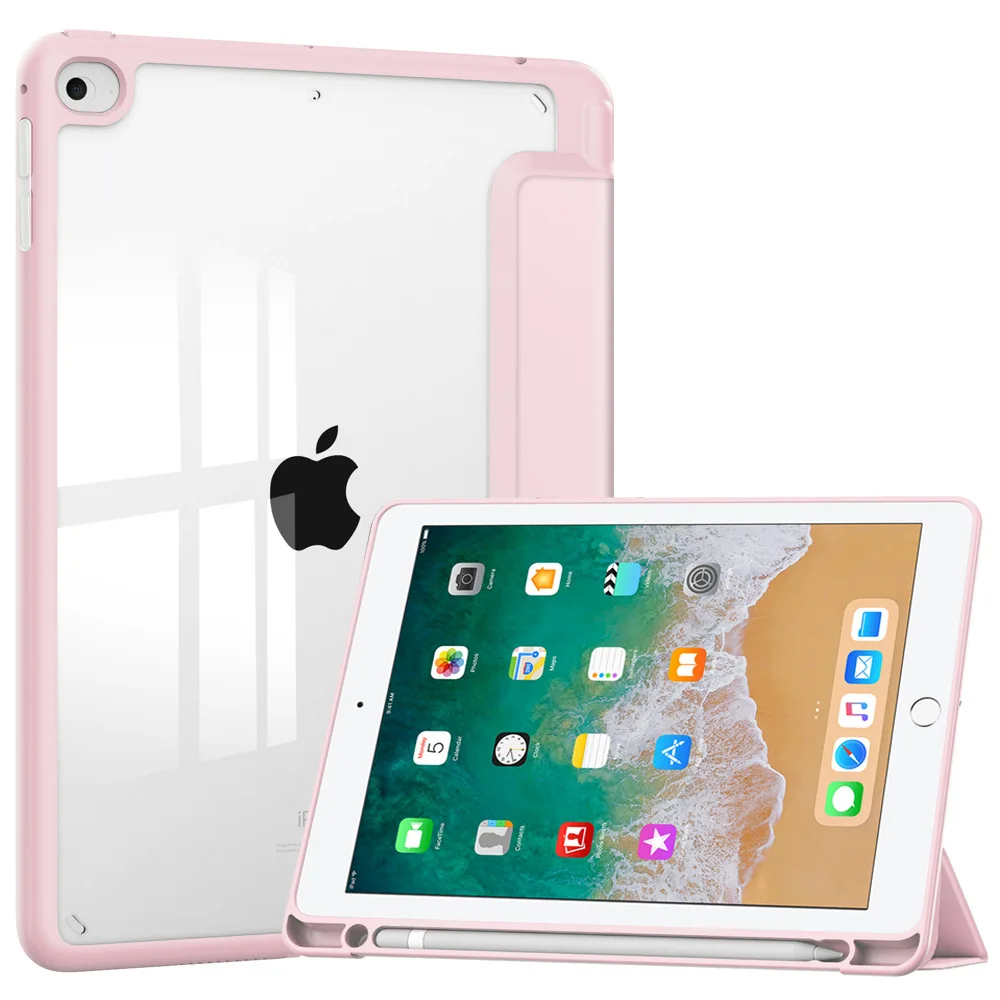

Case for 9.7-inch Pad Air 2nd/iPad Air 1st/iPad 9.7 2017/iPad 9.7 2018 tablet protective case, with pen slot, TPU soft shell,