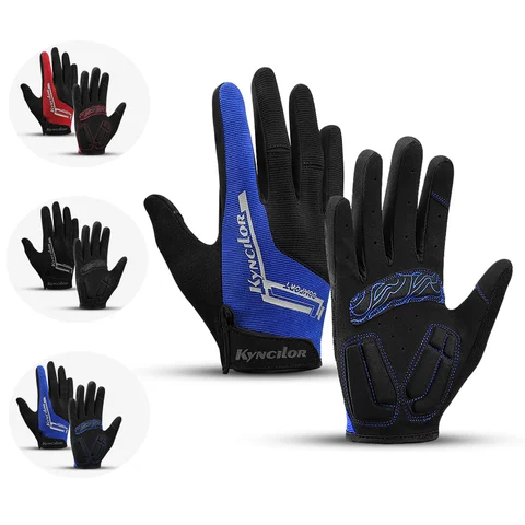 남성용 야외 스포츠 사이클링 장갑, 극세사 내마모성, 땀 방지, 미끄럼 방지, 통기성 터치 스크린, MTB 오토바이 장갑, 블랙