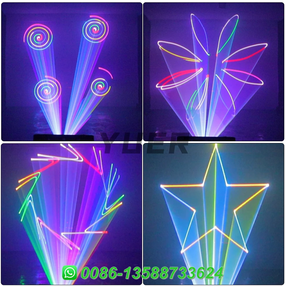 Imagem -06 - Yuer-laser Beam Pattern Effect Light High Bright Efeito de Animação 3d dj Disco Party Bar Club Stage 1w 2w 3w 4w 5w Dmx512