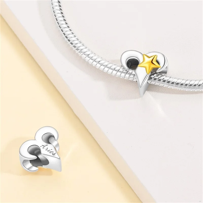 925 Sterling Silver 3 Types of Twelve Zodiac Charm Series Beads for Original 3mm 925 Bracelet DIY Making Women Jewelry Gifts view 6