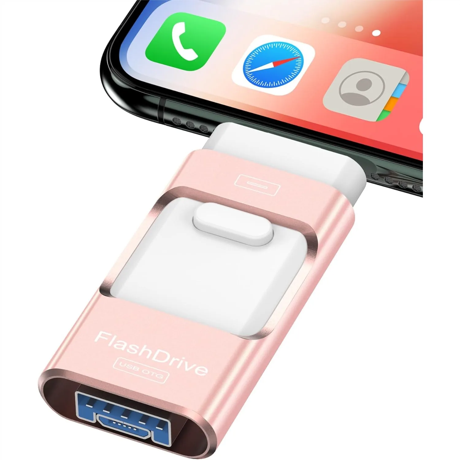 

128GB Flash Drive for iPhone, Photo Stick High Speed USB Memory Stick External Storage for iPhone/iPad/PC/Laptop, Pink