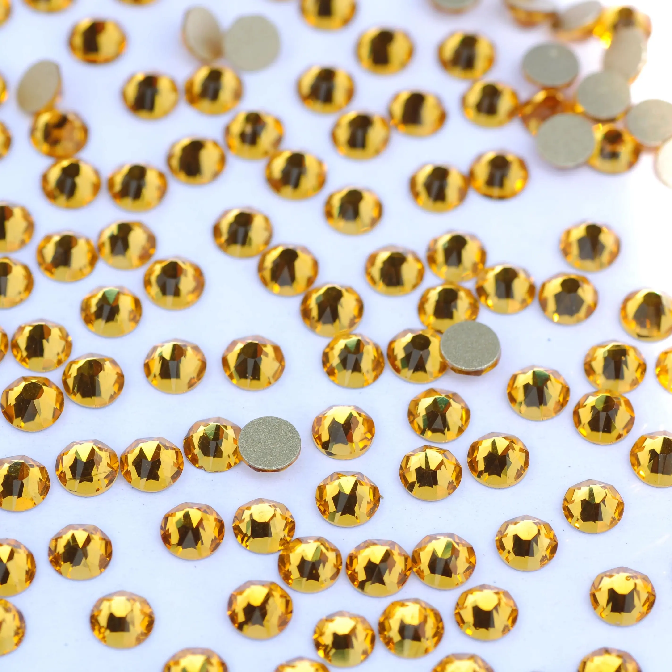 

PUBRILEX 2088NoHF SS10-SS40 8big 8small 16cut face Topaz Top Non Hotfix Cold fixation Glass Crystal For Diy Dress