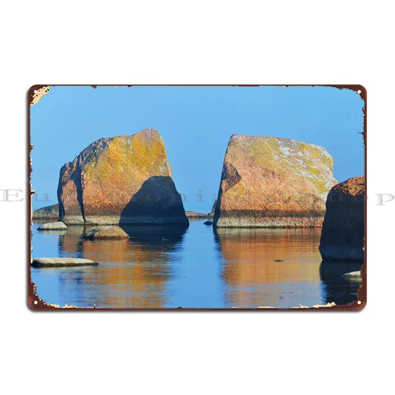 Rocks At The Coast Of Kasm Metal Plaque Poster Wall Cave Decoration Custom Print Plaques Tin Sign Poster