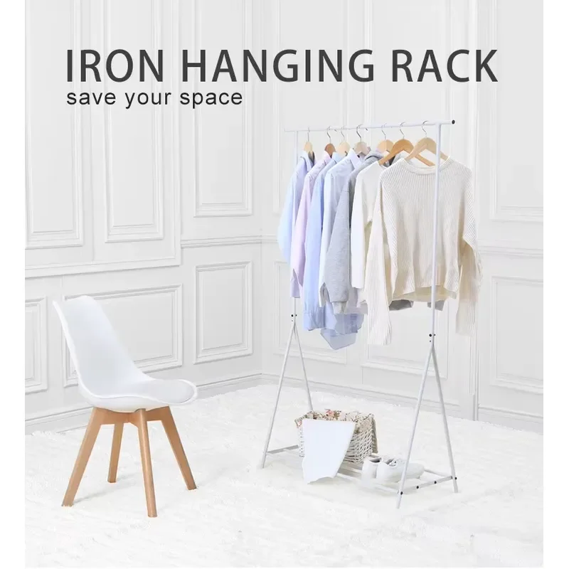 Simple Floor Standing Coat and Hat Rack Bedroom Door Hanger Stand for Clothes Hats Bags Storage Organizer
