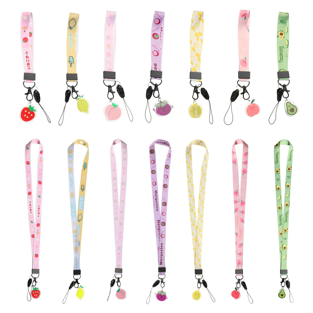 Fashion Fruit Neck Strap Key Lanyard ID Card Phone Key Chain Holder Women Badge Holder Card Cover Case Doctor Nurse Accessories