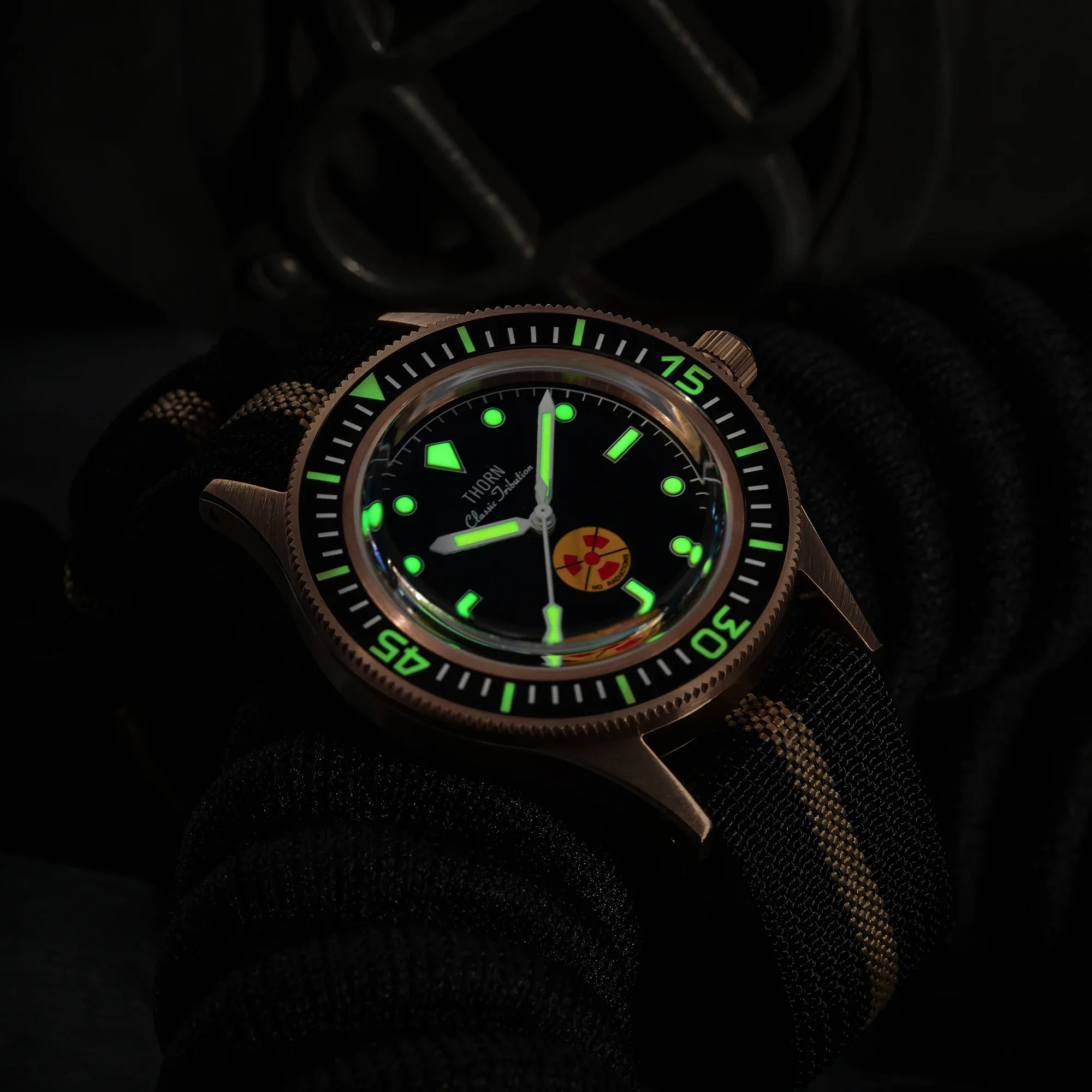 THORN Non-Radiation Vintage 50-Fathoms Tin bronze CUSN8 Diving Watch NH35A Movement Mutomatic Mechanical Sapphire Crystal 200M