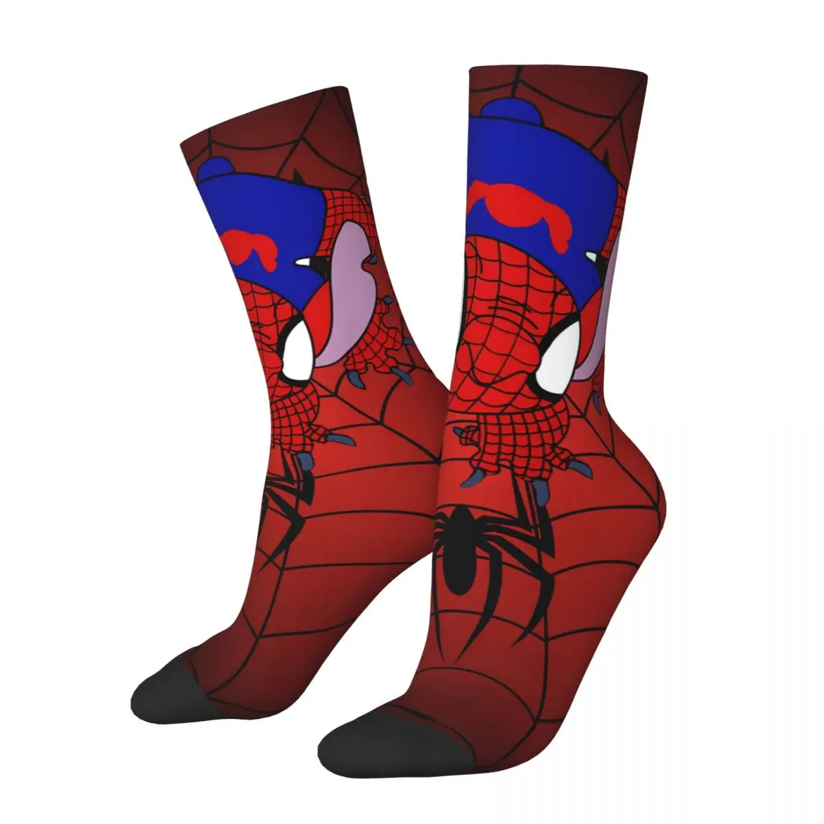 Funny Crazy compression Spider Stich Sock for Men Hip Hop Vintage Marvel Spider Man Happy Quality Pattern Printed Boys Crew