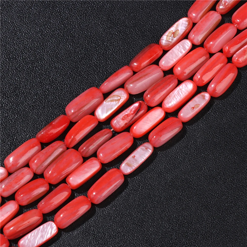 15X6mm Long Stripe Shell Beads Point Stick Mother of Pearl Shell Slice Loose Beads for DIY Making Jewelry Necklace Accessories