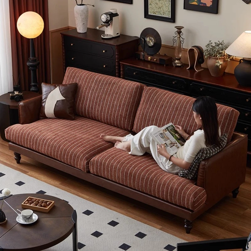 

American retro fabric sofa, small rural sofa